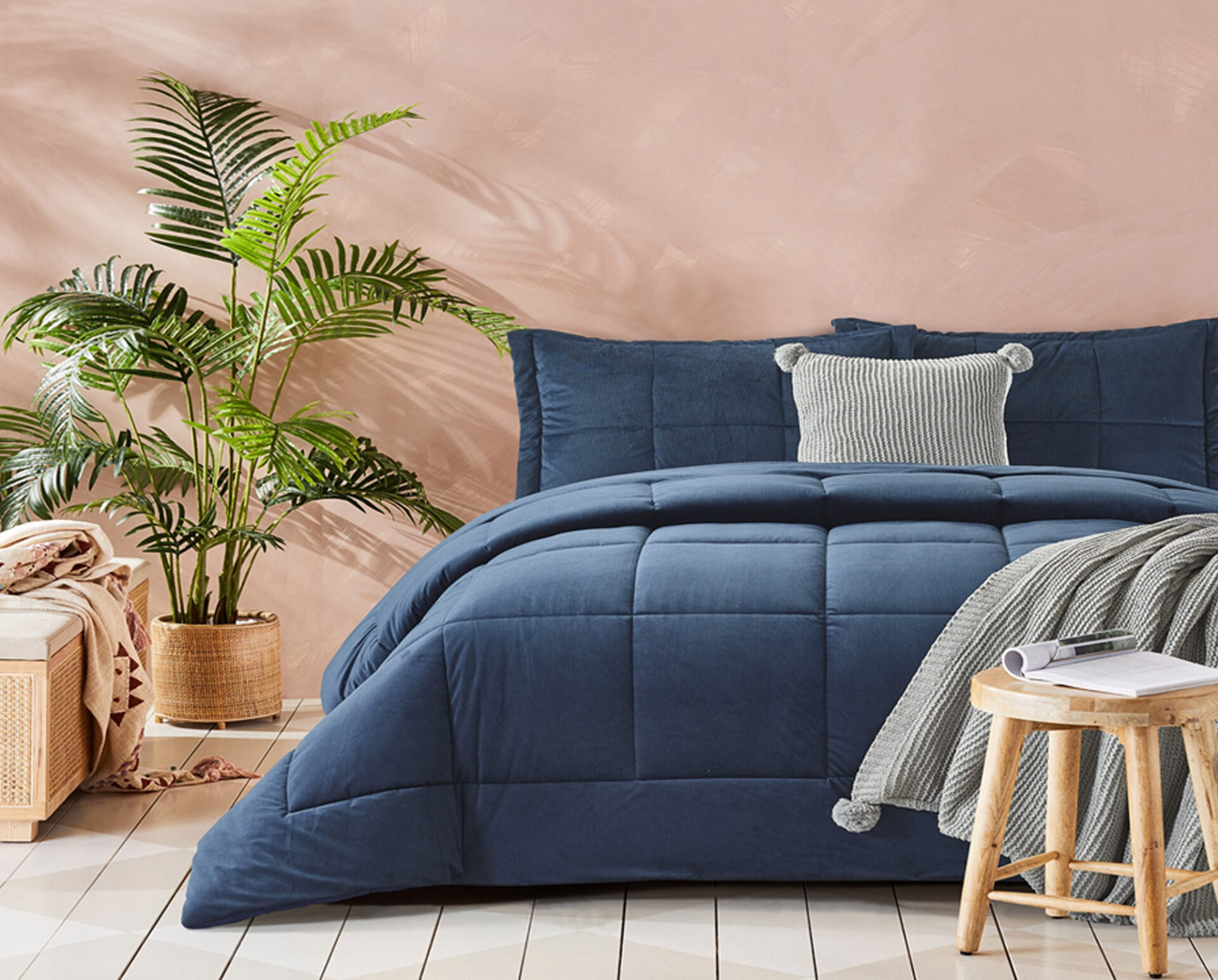 PRIMAVERA (Navy) Μαξ/θήκες 50x70 2τεμ