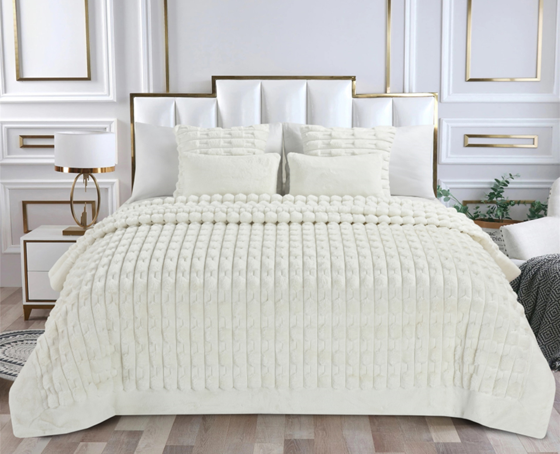 Boggi (White) 220x240 Blanket