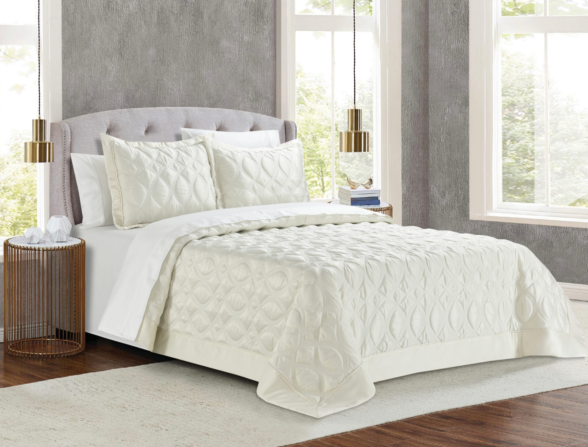 Monte Carlo (Ivory) Bedspread 250x240 + Mαξ/θήκες 50x70/2τεμ