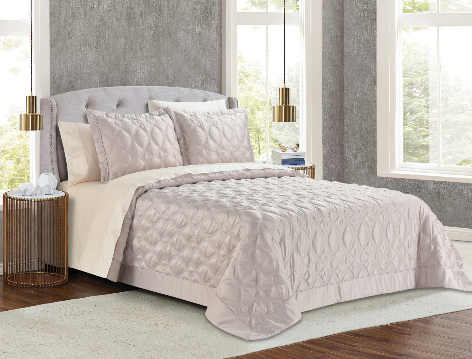 Monte Carlo (Lt Pudra) Bedspread 250x240 + Mαξ/θήκες 50x70/2τεμ