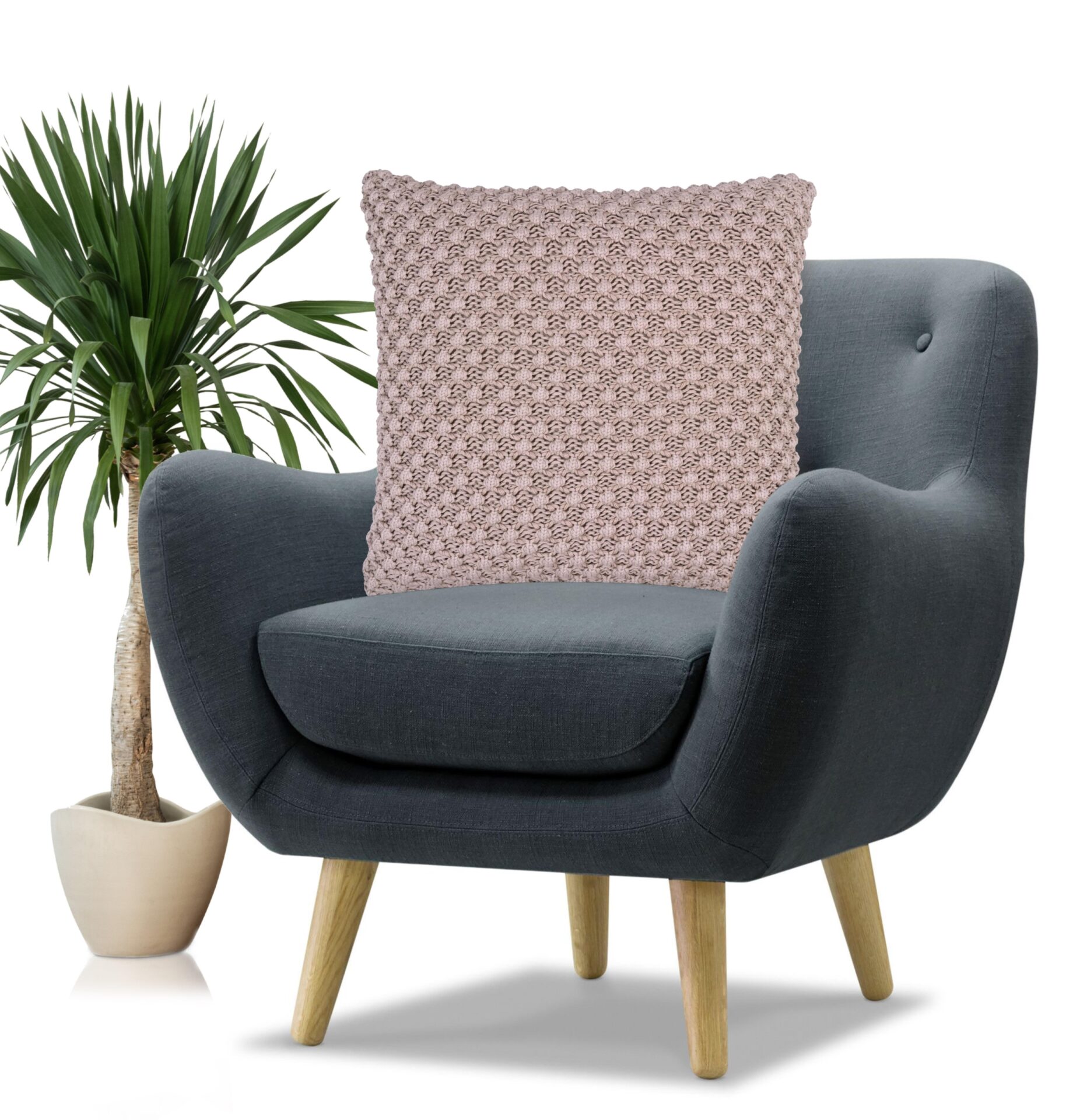 Popcorn 50x50 Cushion with polyfiller (Sandy Brown)