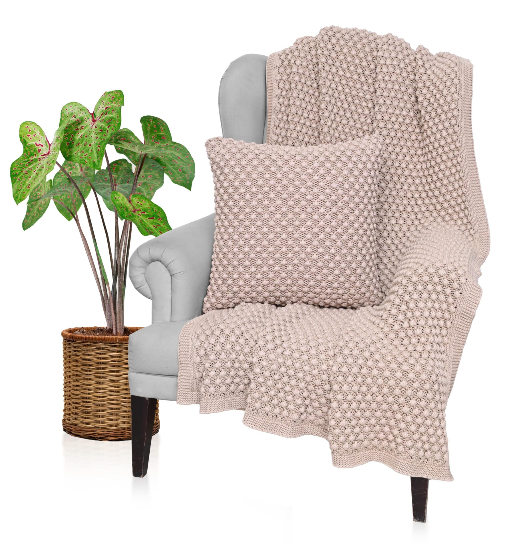 Popcorn 130x180 Throw/Blanket (Sandy Brown)