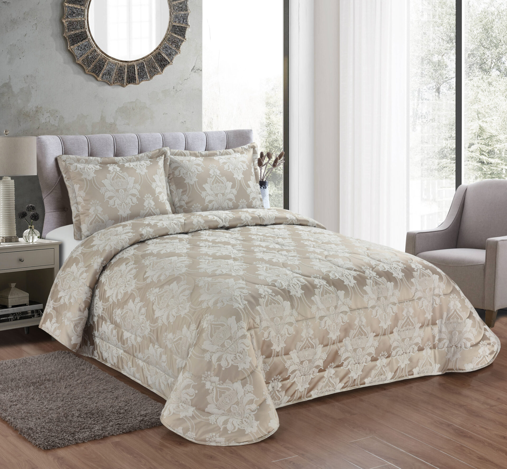 Collective (Taupe)  Bedspread 250x240+Mαξ/θήκες 50x70/2τεμ