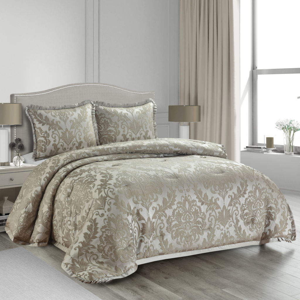 Damask (Lt Coffee) Πάπλωμα 250x240+Μαξ/θήκες 50x70/2τεμ