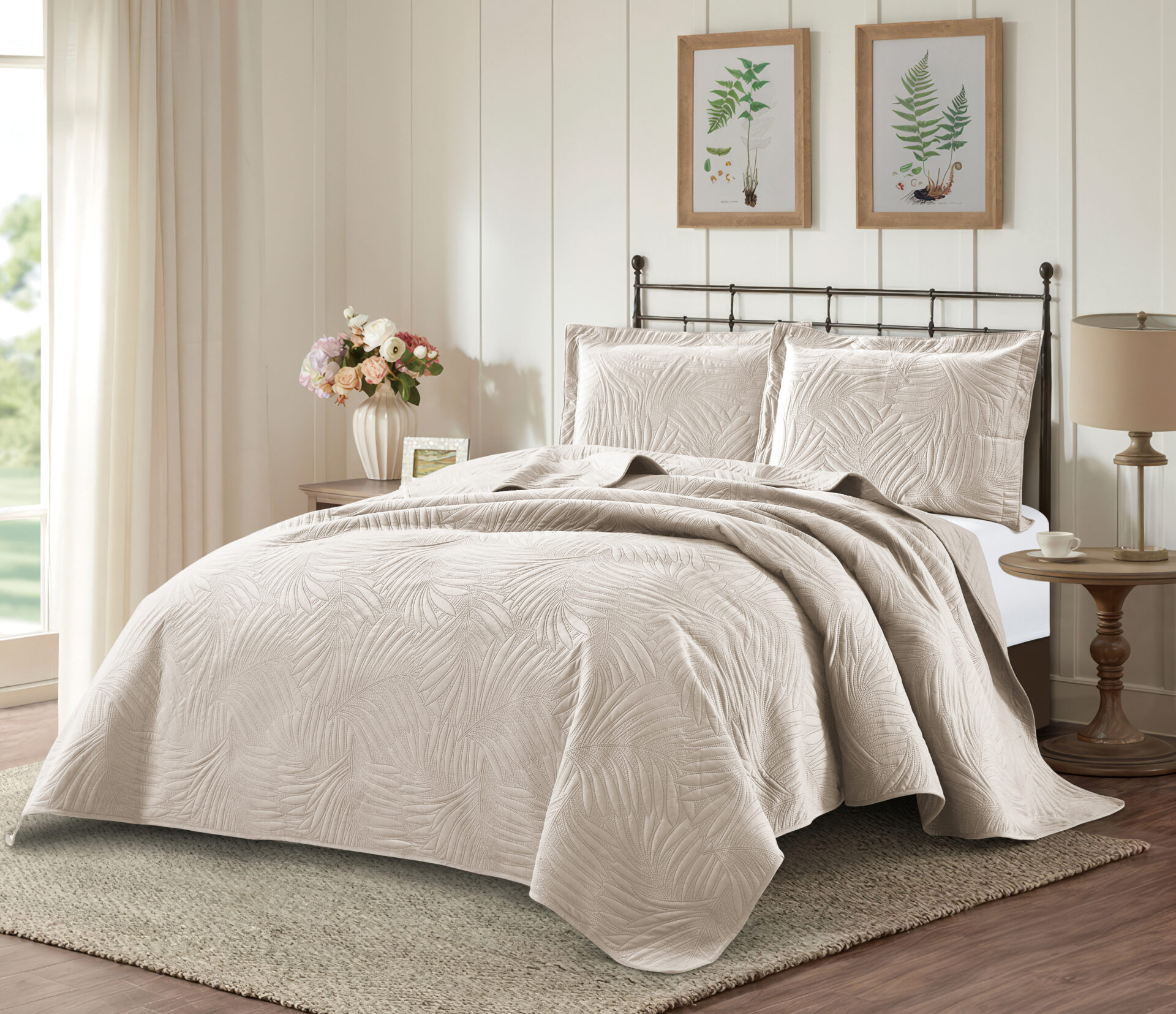Κουβερλί βελούδινο Ibiza (Beige) 260x240