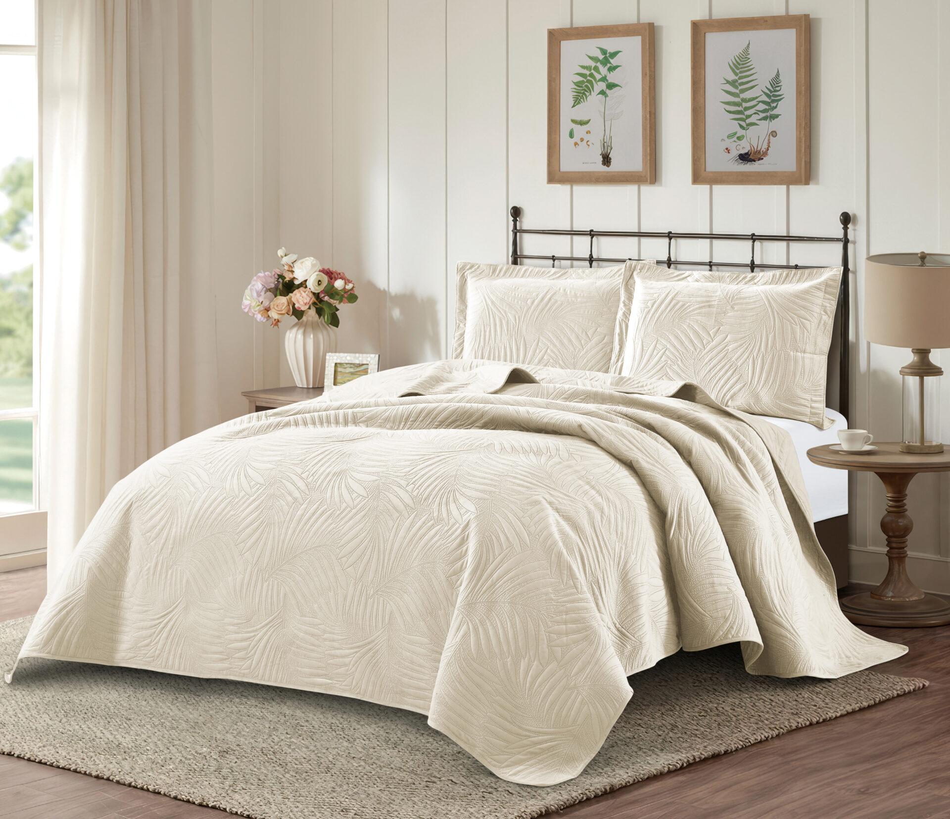 Κουβερλί βελούδινο Ibiza (Cream) 260x240