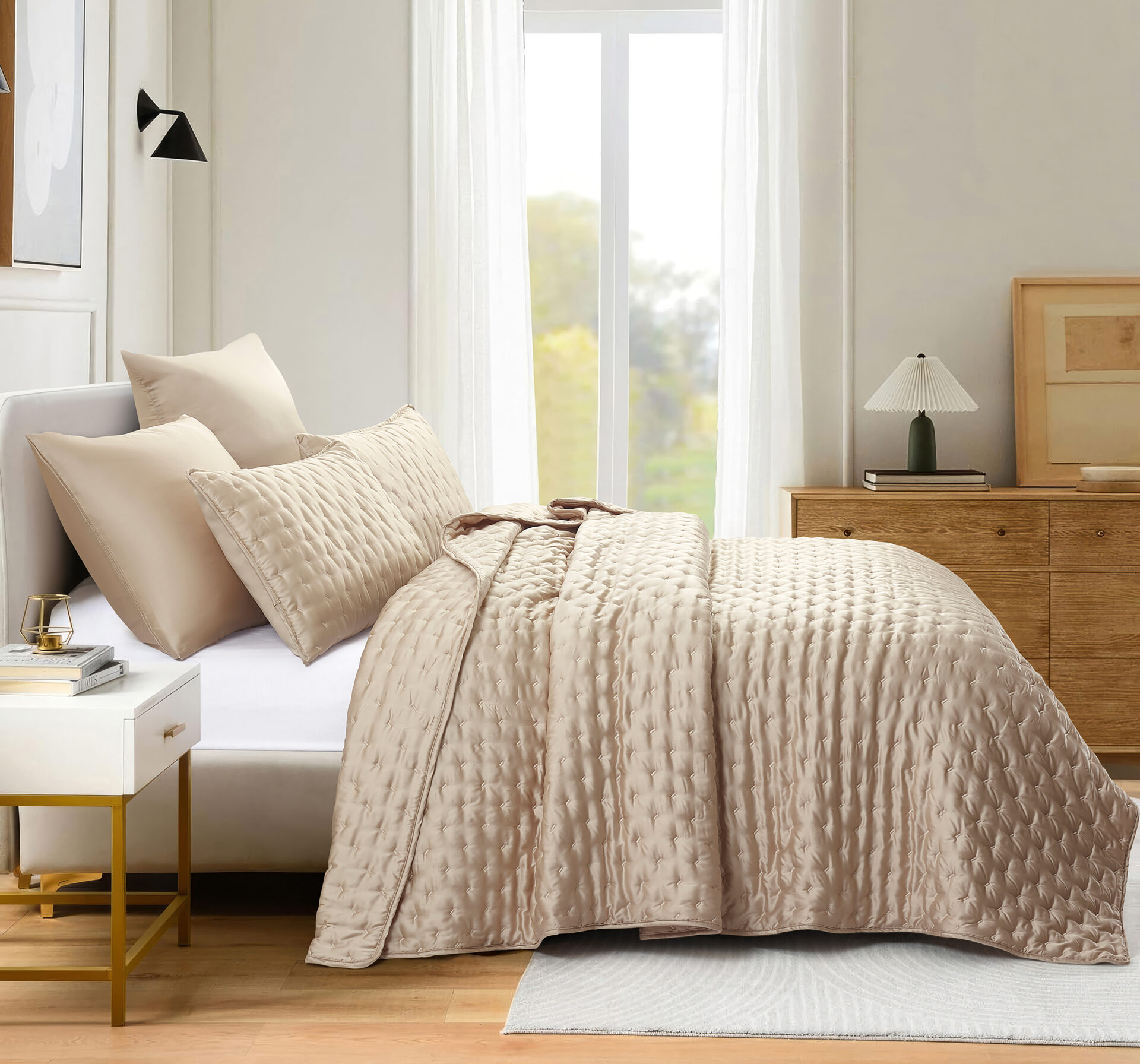 Gisele (Beige) Bedspead 250x240 + Mαξ/θήκες 50x70/2τεμ Μπεζ