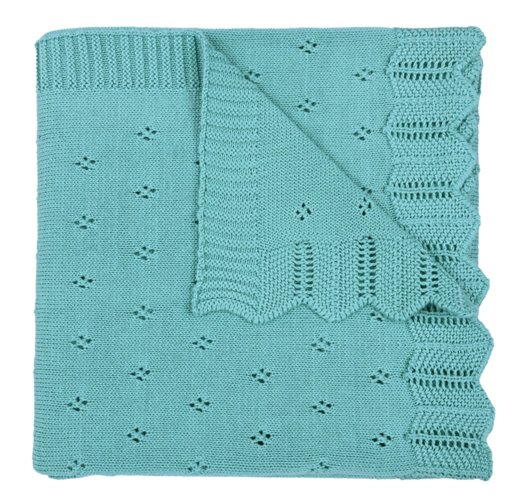 Bunny/Toy (Aqua) 80x100  Baby blanket with toy