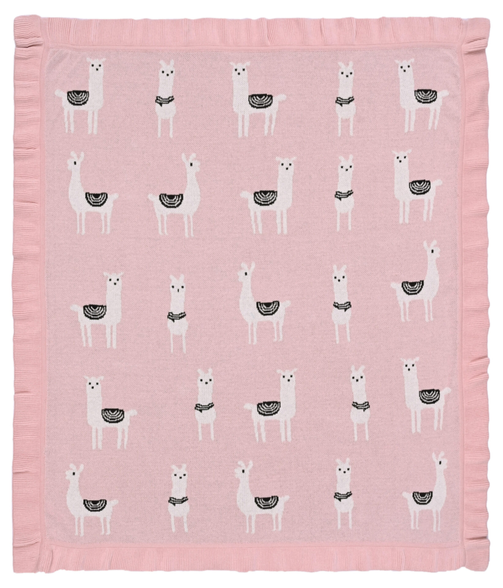 Lama/Toy (Pink) 80x100  Baby blanket with toy