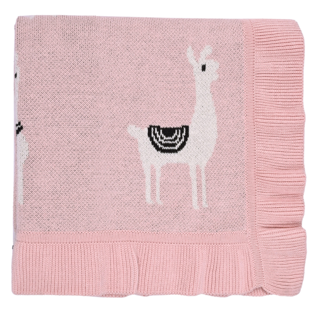 Lama/Toy (Pink) 80x100  Baby blanket with toy