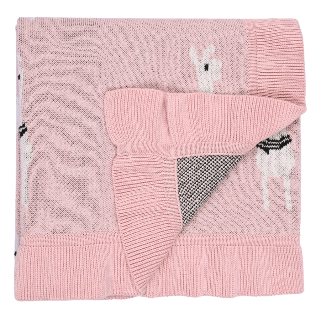 Lama/Toy (Pink) 80x100  Baby blanket with toy