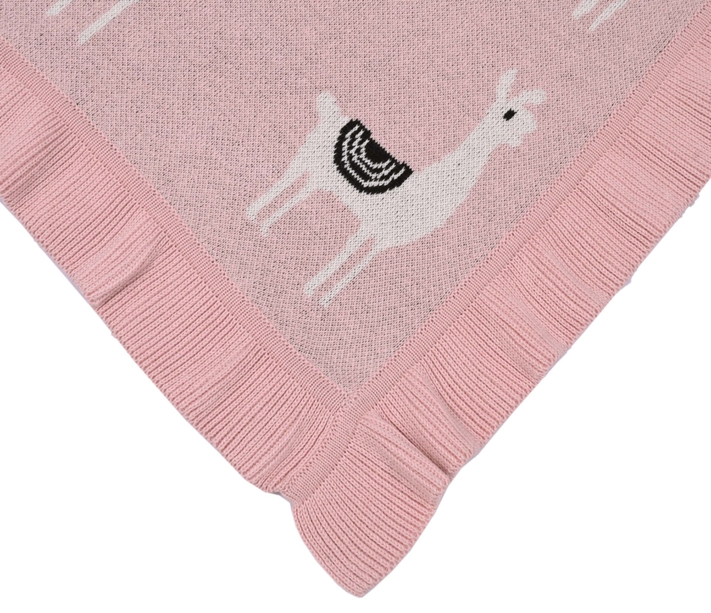 Lama/Toy (Pink) 80x100  Baby blanket with toy
