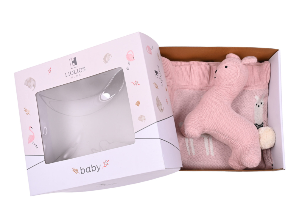 Lama/Toy (Pink) 80x100  Baby blanket with toy