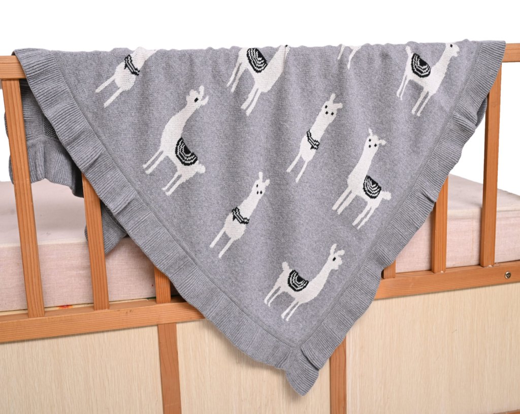 Lama/Toy (Grey) 80x100  Baby blanket with toy