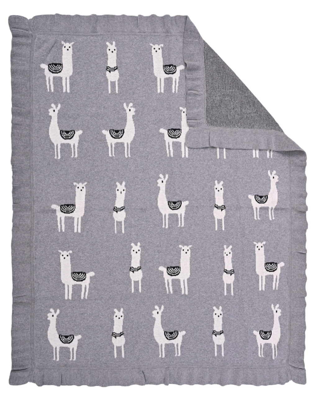 Lama/Toy (Grey) 80x100  Baby blanket with toy