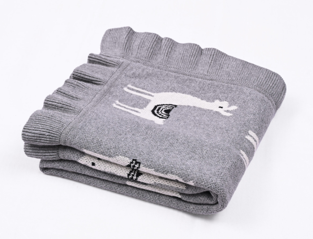 Lama/Toy (Grey) 80x100  Baby blanket with toy