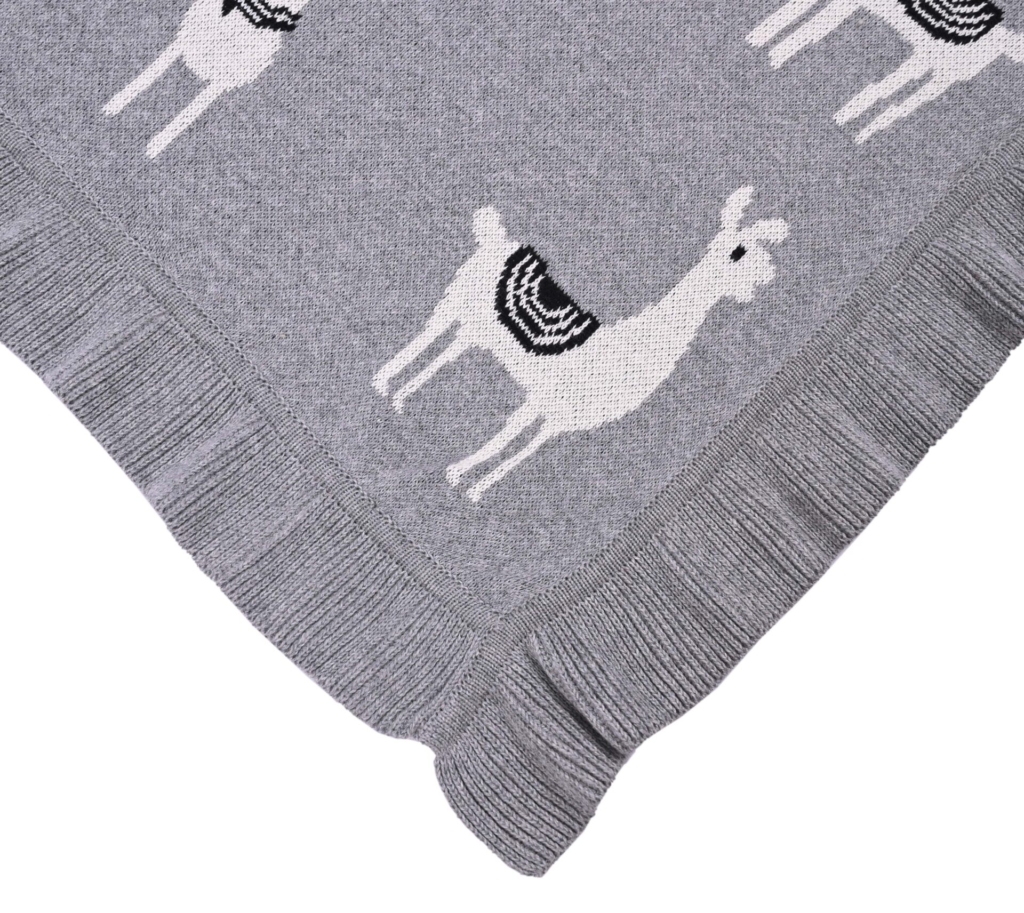 Lama/Toy (Grey) 80x100  Baby blanket with toy