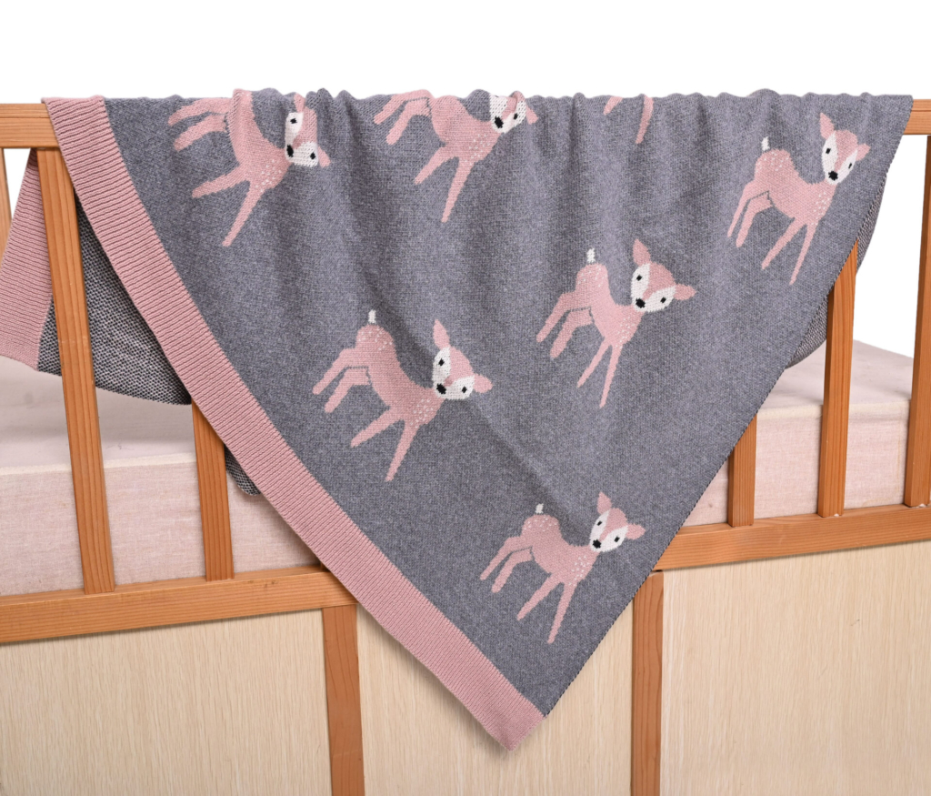 Baby Deer (Grey) 80x100 Baby/Blanket