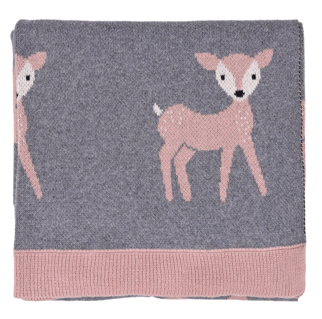 Baby Deer (Grey) 80x100 Baby/Blanket