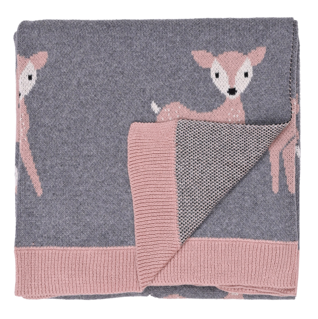 Baby Deer (Grey) 80x100 Baby/Blanket