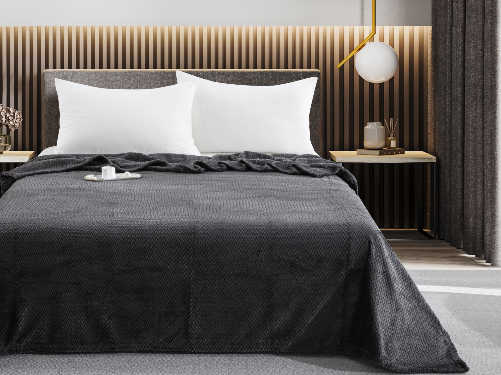 JF09 Black Κουβέρτα Fleece 220x240