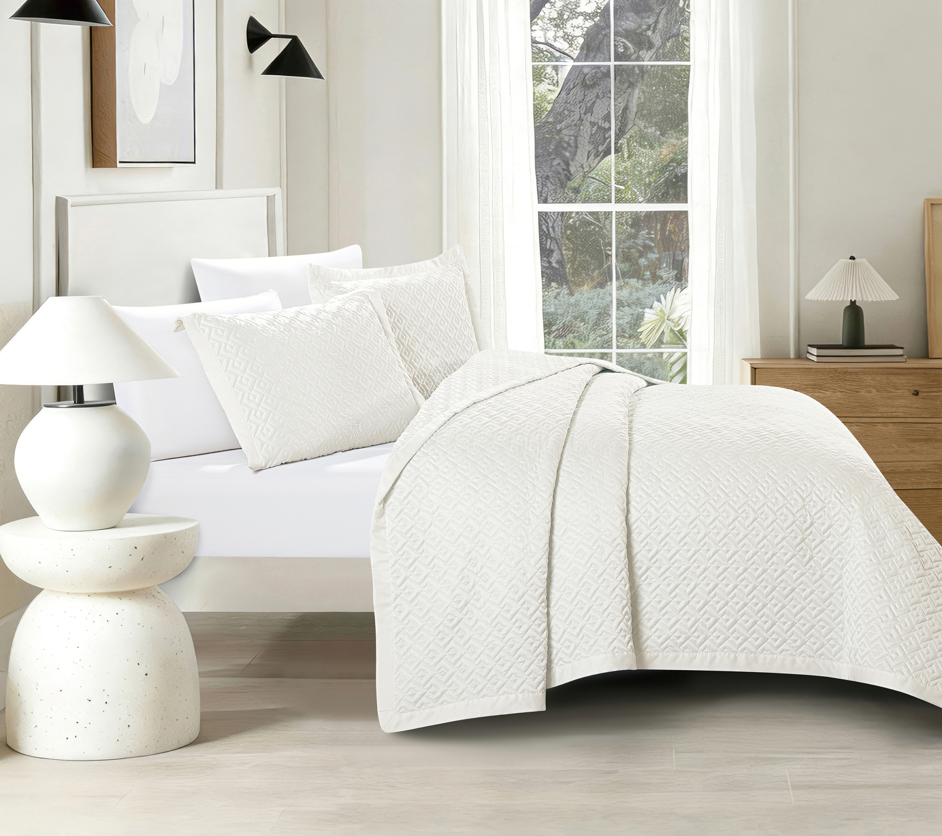 Brillante (Off white) Bedspread 250x240 + Mαξ/θήκες 50x70/2τεμ